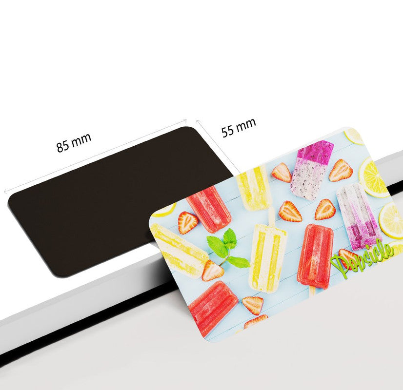 dhcrafts Rectangular Rubber Fridge Magnet Multicolor Food Popsicle Rectangular Design Pack of 1 (8.6cm x 5.4cm)